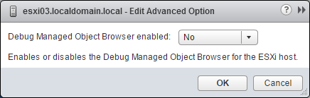 Habilitar/Deshabilitar MOB en ESXi