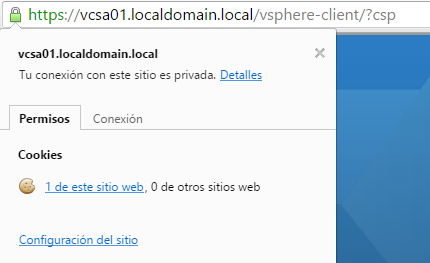 El cliente confía en el certificado raíz de VMCA